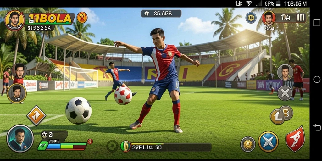Screenshot menunjukkan gameplay menyenangkan dan interaktif dari 11BOLA.