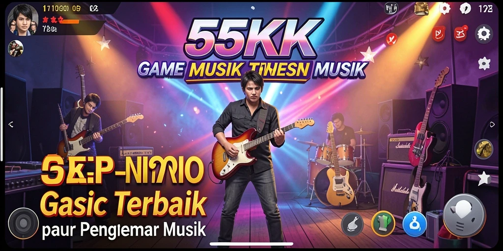 Tampilan gameplay seru di 55RK dengan berbagai lagu.