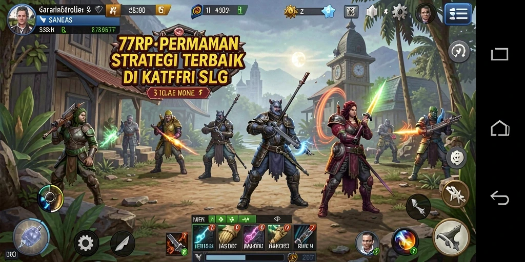 Screenshot utama 77RP menampilkan momen intens dalam permainan strategi.