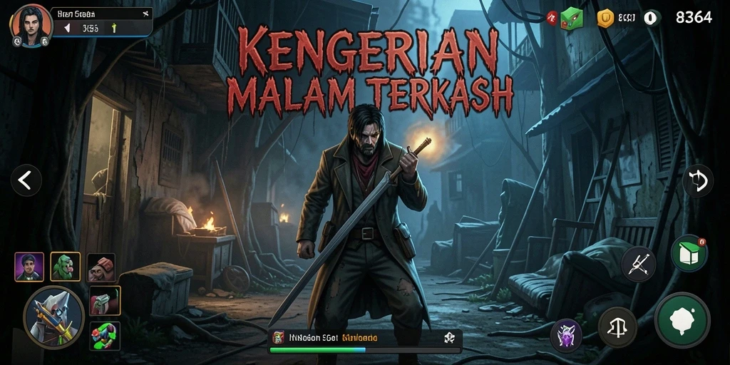 Tangkapan layar menampilkan momen menegangkan di dalam game Horror.