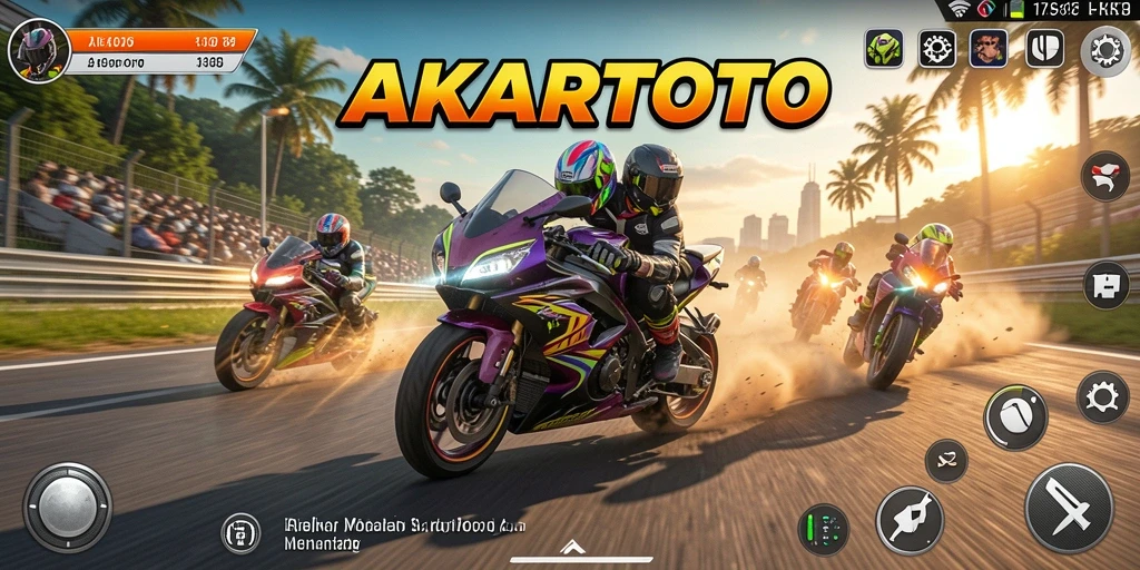 Tampilan gameplay seru dalam balap motor.