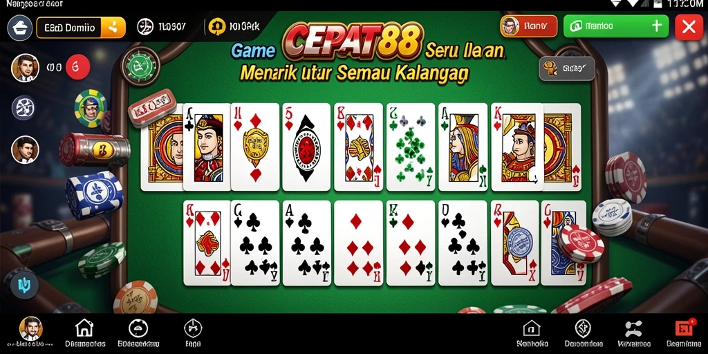 Screenshot gameplay <strong>CEPAT88</strong> menampilkan serunya permainan Domino.