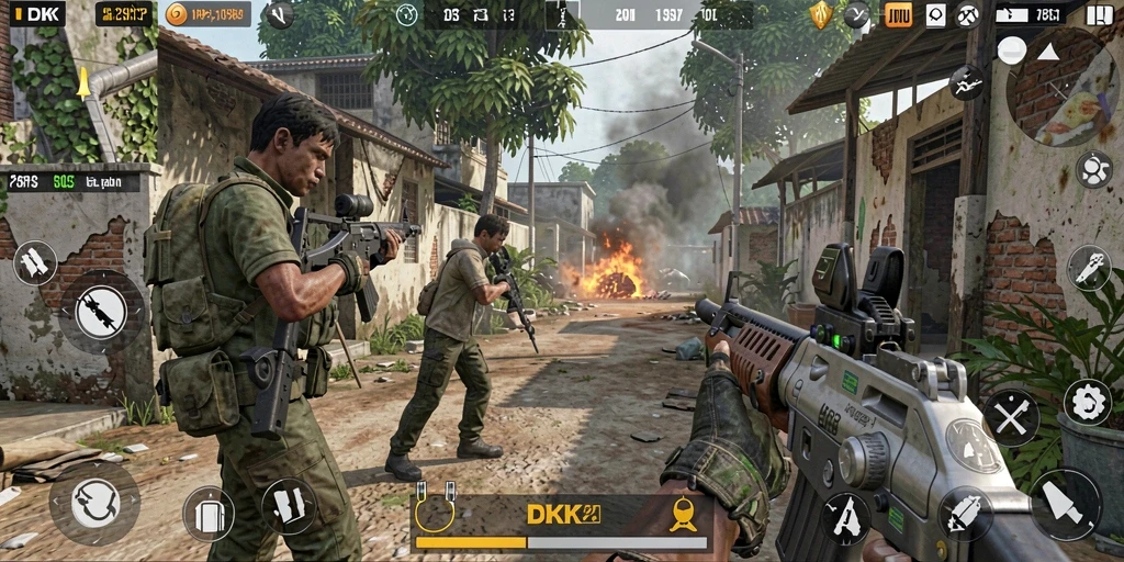 Screenshot dari gameplay DKK yang menampilkan aksi seru dan strategi.