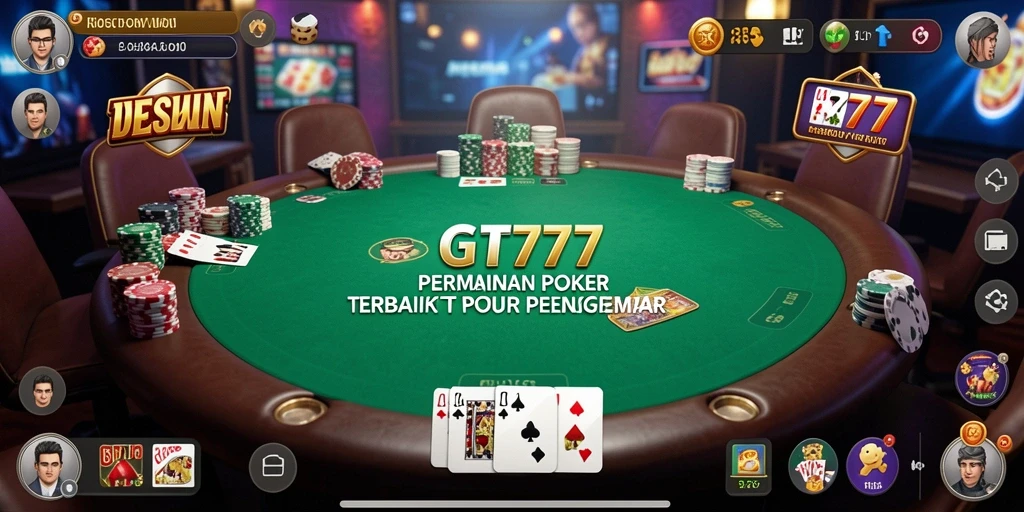 Screenshot gameplay GT777 menampilkan aksi seru permainan poker.