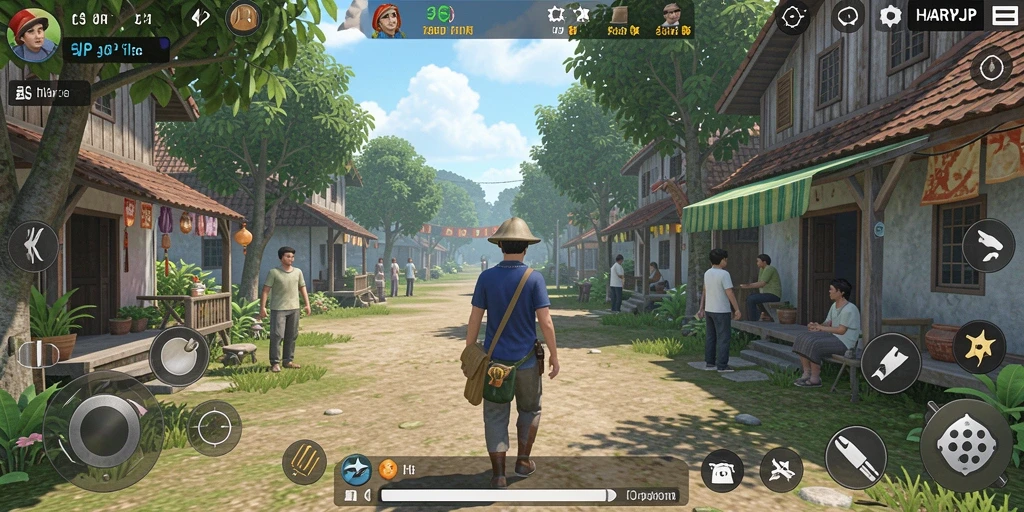 Tampilan gameplay yang seru dalam HARAPJP saat menjalani simulasi kehidupan.