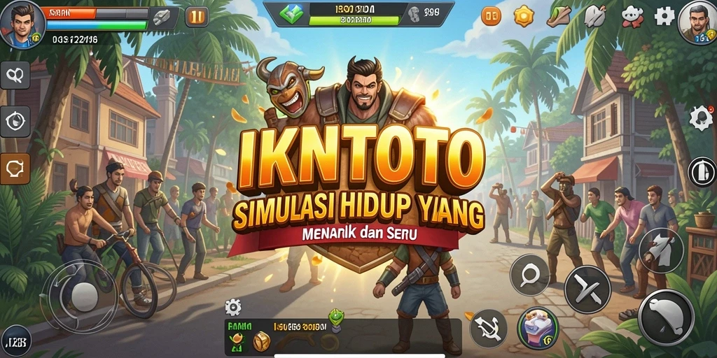 Screenshot gameplay IKNTOTO menampilkan karakter dalam dunia simulasi yang kaya.