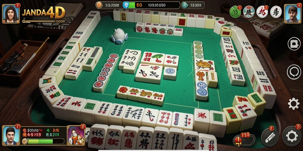 Tampilan gameplay <strong>JANDA4D</strong> dengan grafis yang menarik dan ubin yang berwarna-warni.