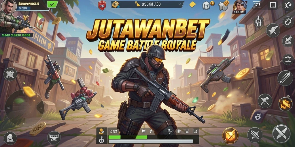 Screenshot gameplay JUTAWANBET menampilkan aksi Battle Royale yang mendebarkan.