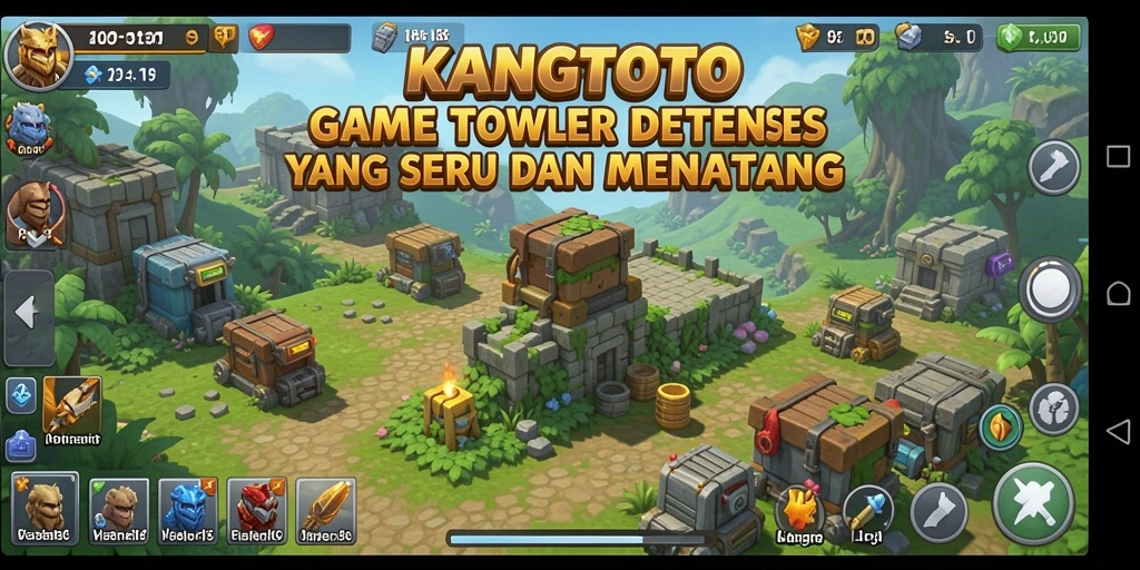 Screenshot gameplay KANGTOTO menunjukkan aksi menegangkan Tower Defense.