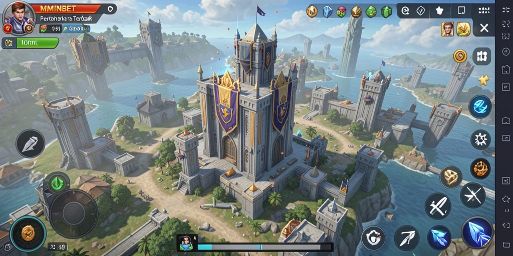 Screenshot gameplay MIMINBET menampilkan strategi pertahanan menara yang menarik.