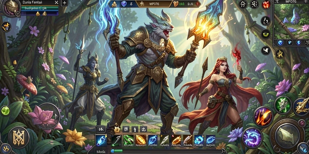 Tampilan gameplay menyenangkan dengan aksi pertempuran yang dinamis di MPO76.