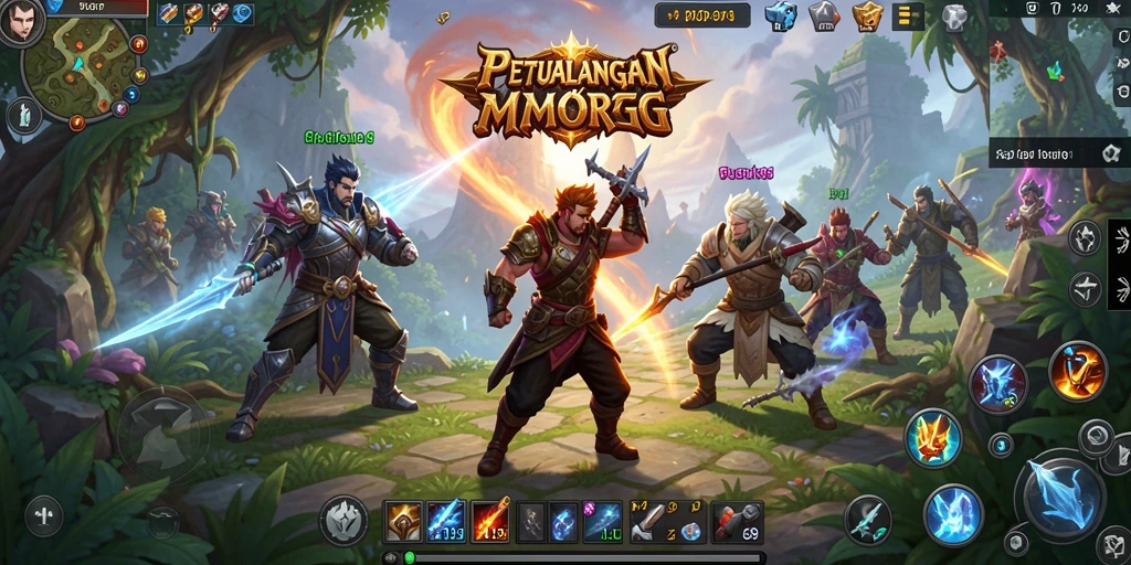 Tangkapan layar PP7 menampilkan aksi pertempuran seru dalam dunia MMORPG.