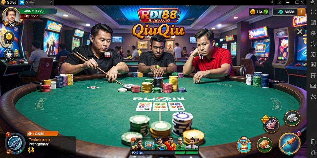 Screenshot gameplay RDI88 menampilkan aksi seru QiuQiu.